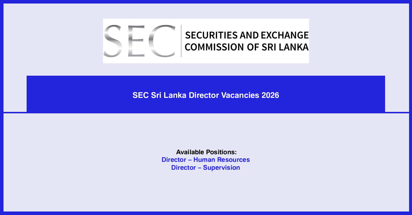 SEC Sri Lanka Director Vacancies 2026